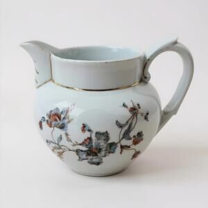 Antique Carlsbad Austria Porcelain Pitcher Floral Victorian Vintage